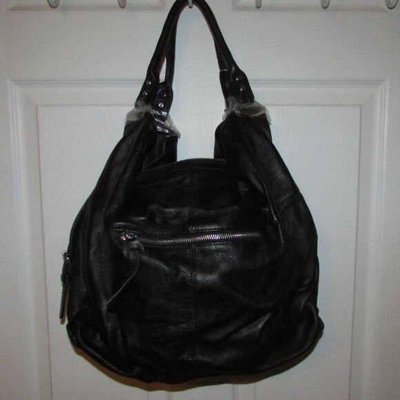 Leather Black Unique Hobo Handbag - NEW - Picture 8 of 13